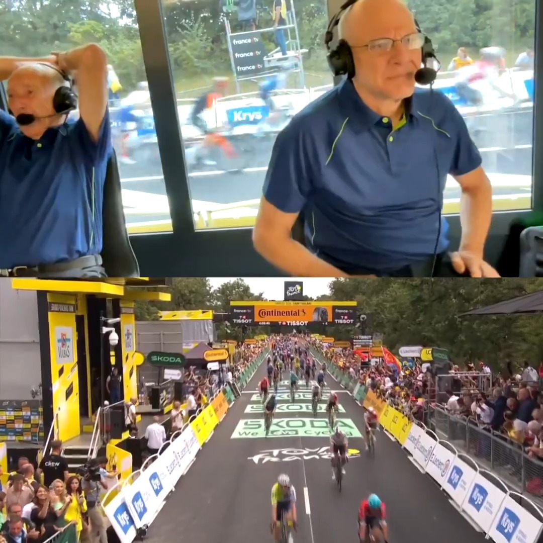 Inside the booth with Phil Liggett and Bob Roll for Mark Cavendish's historic 35th Tour de France stage win. Phil Liggett | bobkeroll