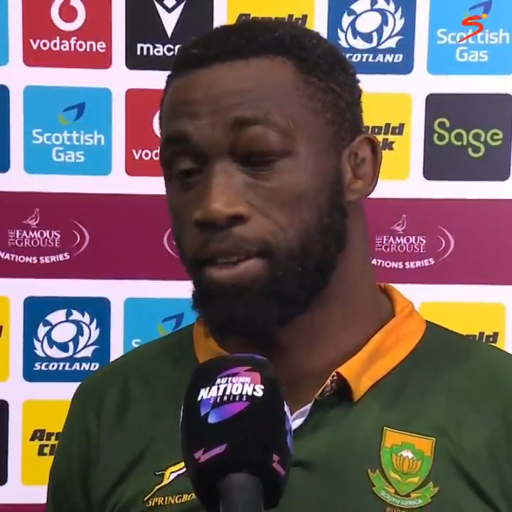 Siya Kolisi is universally loved 💚🌍 An incredible reception at Murrayfield as he reacts to the Springboks' #AutumnNationsSeries win.