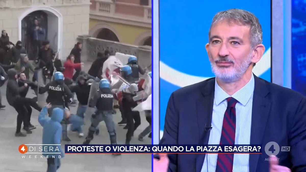 "La sinistra dovrebbe smetterla di offrire copertura politica a queste manifestazioni violente" Pietro Senaldi a #4disera Weekend