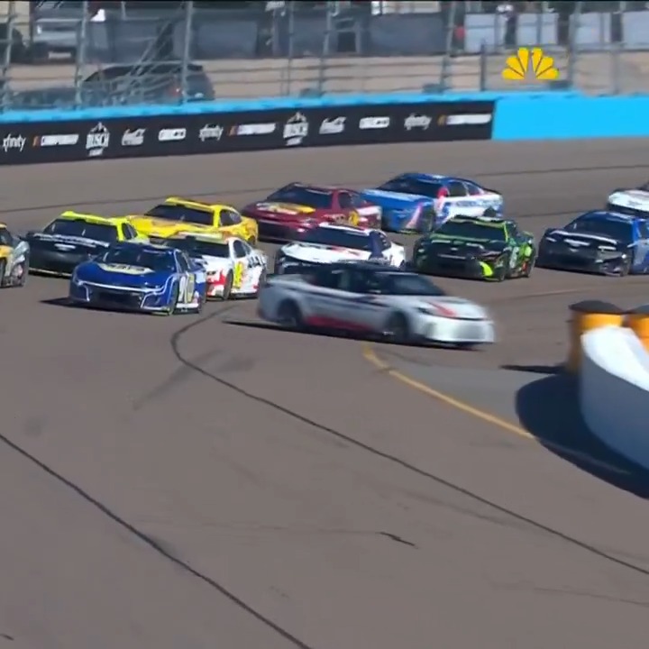OH MY GOODNESS. The pace car crashed entering pit road. #NASCAR