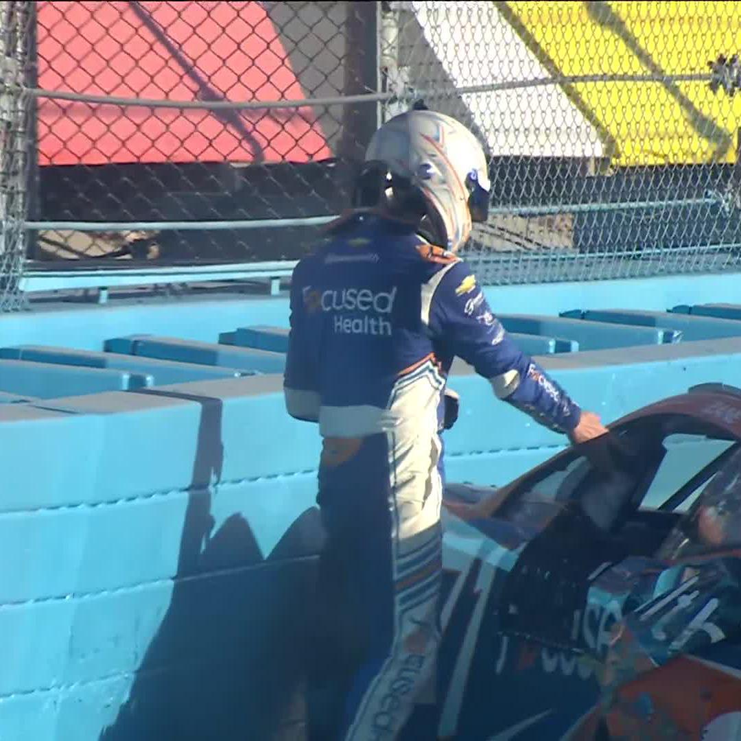 A problem for the No. 71 of Zane Smith brings out the yellow on Lap 250.