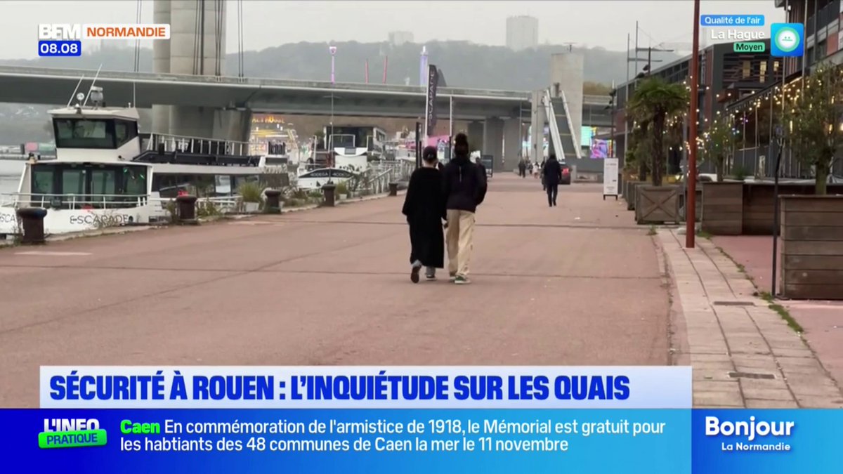 À Rouen, une partie de la population ne se sent pas en sécurité sur les quais de Seine la nuit