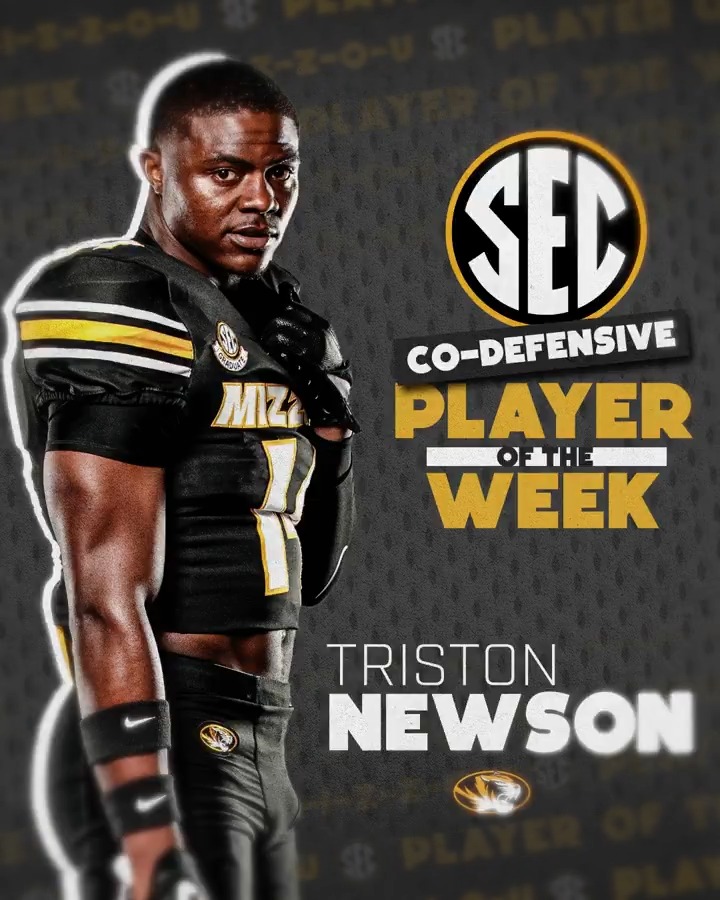 🏈 SEC Defensive Player of the Week: WK 11 🐯 Triston Newson Mizzou Football x #SECFB
