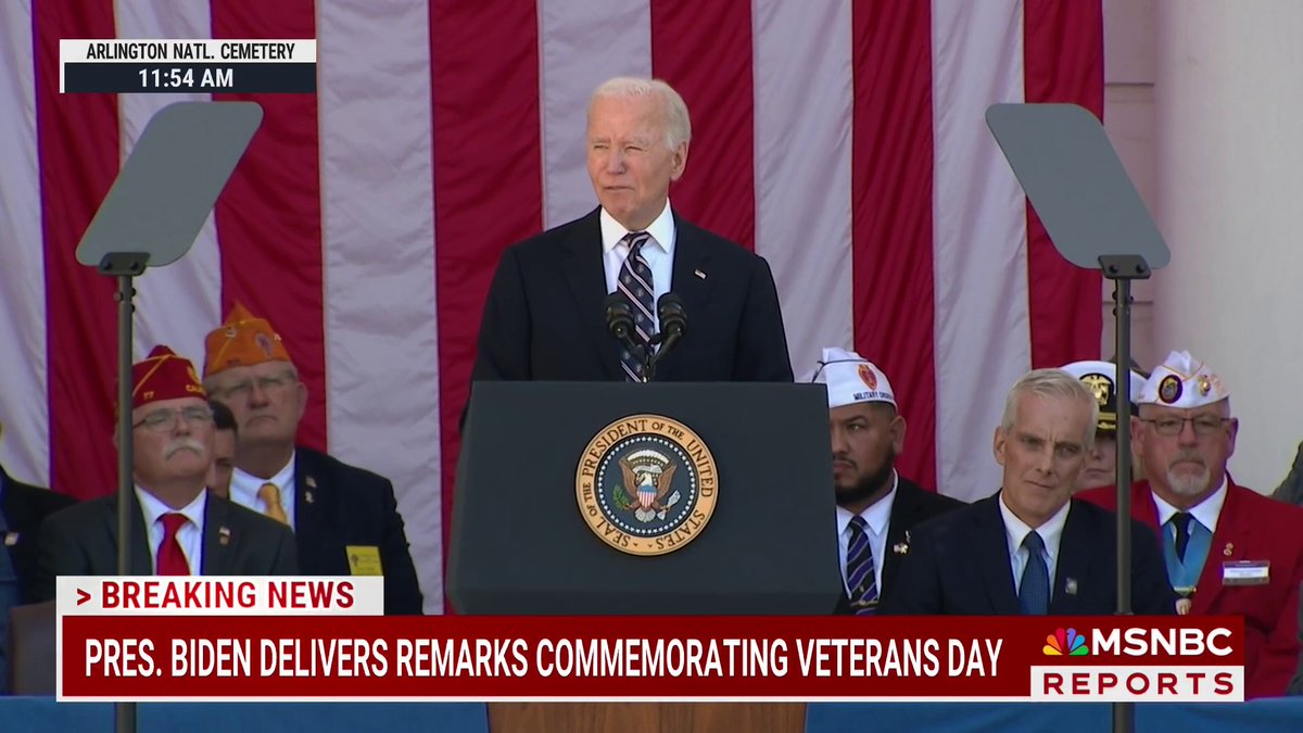 "It's been the greatest honor of my life to lead you, to serve you, care for you, to defend you just as you defended us." President Biden delivers remarks commemorating Veterans Day at Arlington Cemetery.