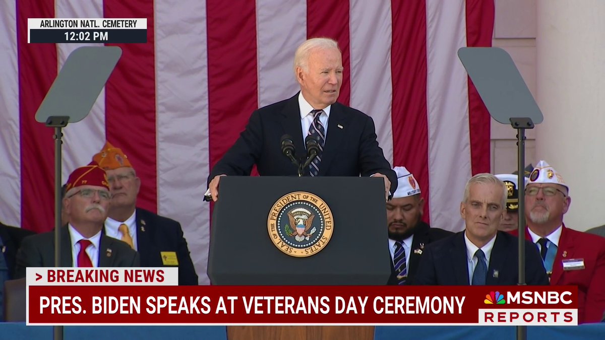 "This is the moment to come together as a nation. Keep faith in each other. The world is dependent on each of you and all of us." President Biden talks about unity while commemorating Veterans Day at Arlington Cemetery.