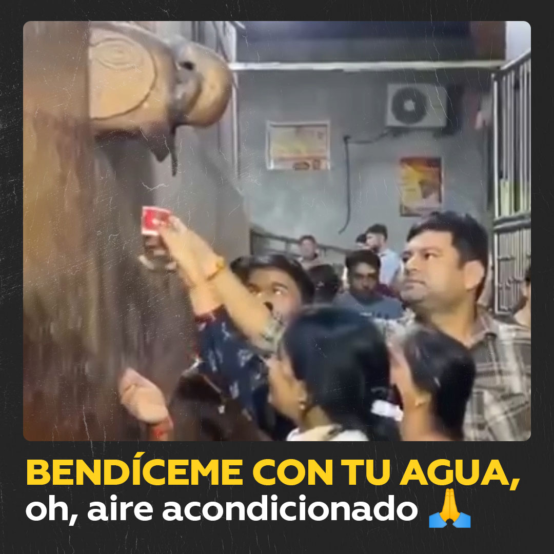 👀 Un curioso episodio ocurrió en un templo de la India, donde cientos de fieles acudían a beber lo que creían era "agua bendita de los pies de Krishna", pero resultó ser simplemente condensación del aire acondicionado.