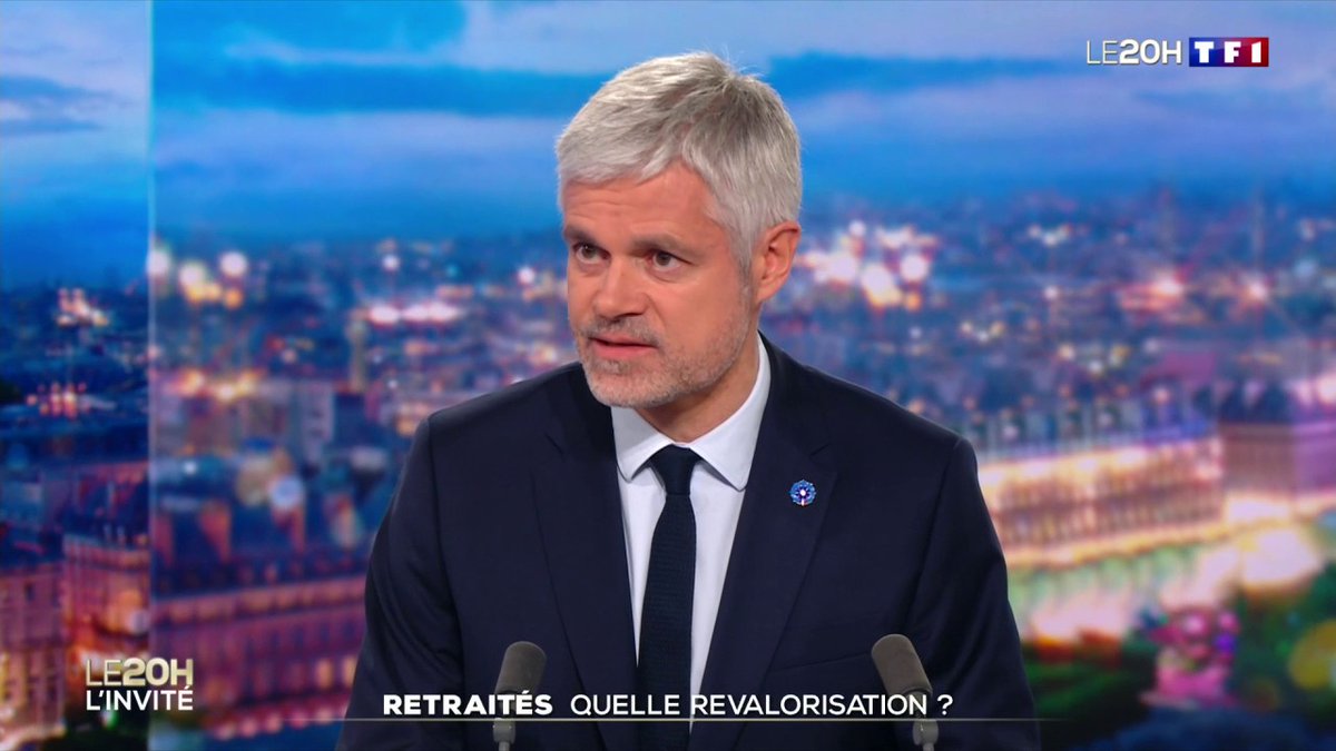 🗣️ "Il y aura, pour les retraites inférieures à 1400 euros, une protection de perte de pouvoir d'achat lié à l'inflation" annonce Laurent Wauquiez ▶️ #LE20H Gilles Bouleau