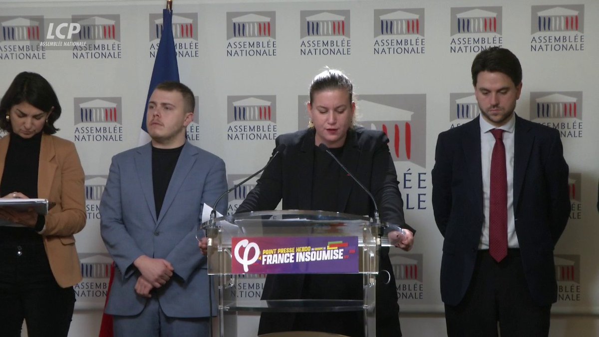 France-Israël : "Nous demandons à ce que le match soit annulé", dit Mathilde Panot. "Nous déplorons aussi une lecture partiale (...) qui a été faite de la situation à Amsterdam en omettant complètement les violences racistes commises par les supporters du Maccabi Tel-Aviv."