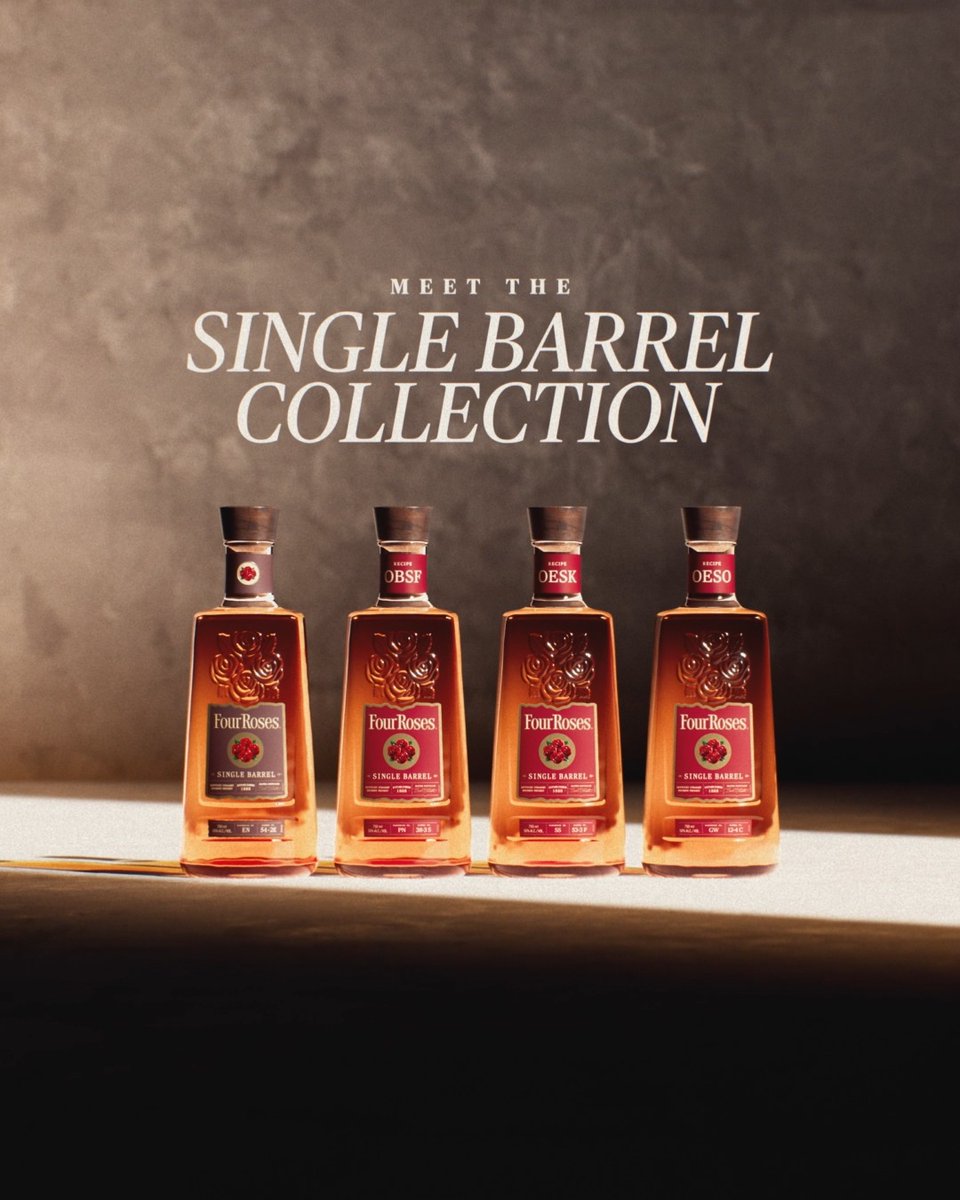 🥁🥁🥁... meet the NEW Single Barrel Collection, from makers of the World’s Best Single Barrel bourbon! Happy sipping. Learn more: #FourRosesBourbon #Bourbon