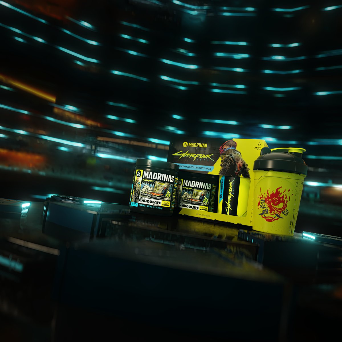 Night City’s Next-Gen Coffee is OUT NOW! ☕️ Get your preem MADRINAS White Chocolate Mocha Cold Brew Coffee & an EXCLUSIVE Cyberpunk 2077 Shaker Cup in the Collector’s Box today and see your street cred go through-the-roof. ⚡ ➡