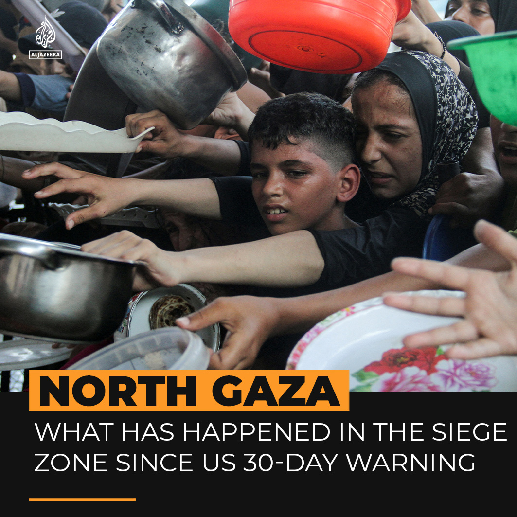 The 30 days that the US gave Israel to get more aid into its north Gaza siege zone have now expired but Palestinians there say they are still starving and dying. Here’s what’s been happening ⤵️