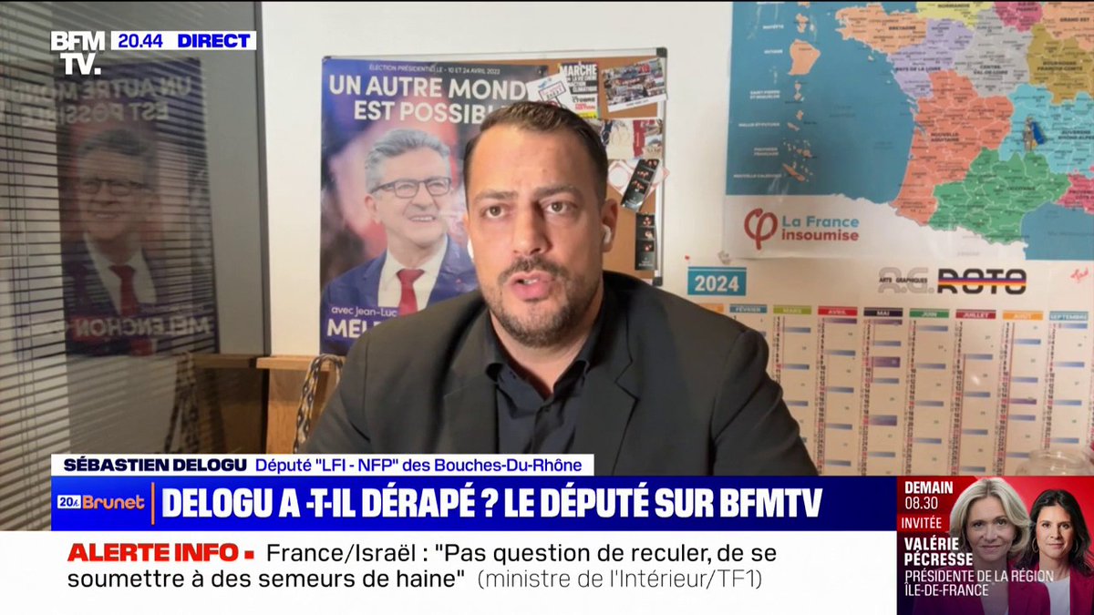 Match France-Israël: "Il est important d'exclure ces équipes nationales qui bafouent le droit international, comme on l'a fait avec la Russie et l'Afrique du Sud", estime Sébastien Delogu (LFI)