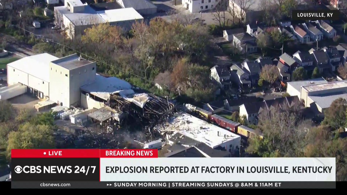 BREAKING: Reports indicate people are missing and others are trapped following an explosion at a factory in Louisville, Kentucky. City officials have issued a one-mile shelter-in-place order due to hazardous materials at the site.