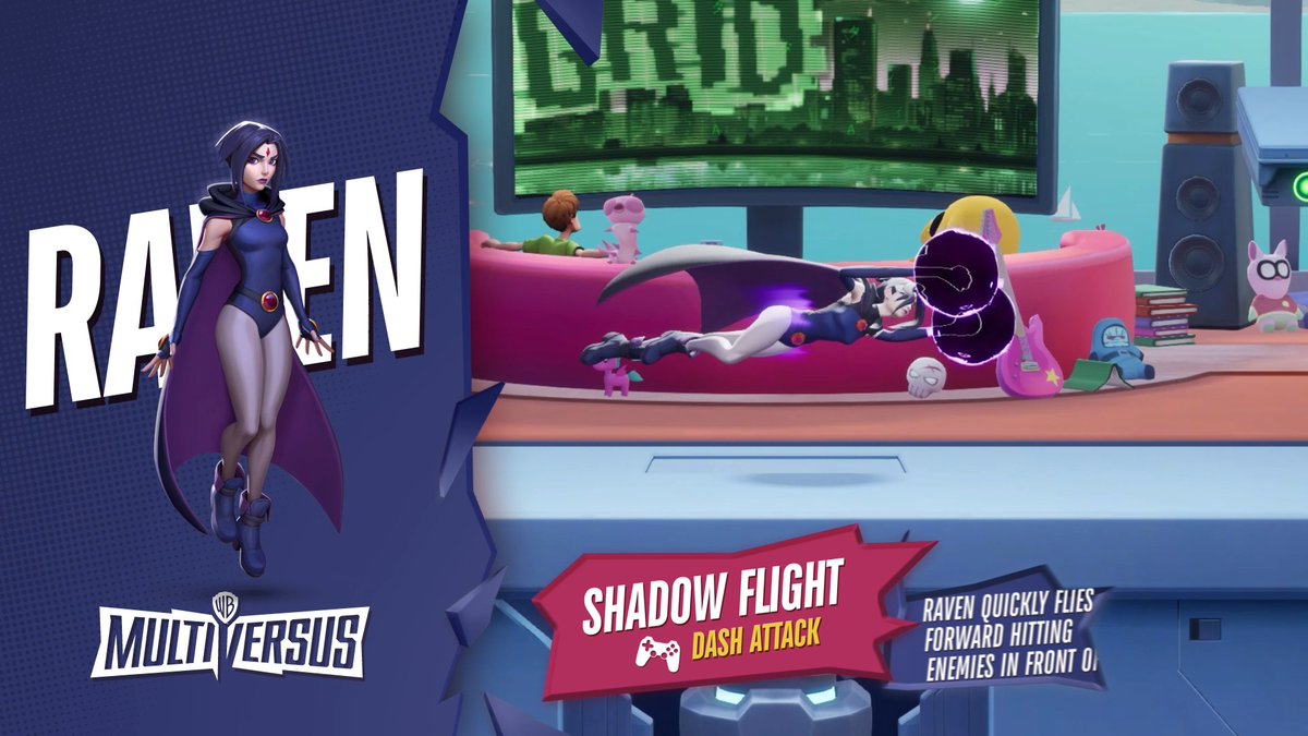 Just a girl, her bird and devastating dark powers over here. Azarath! Metrion! Zinthos! Check out Raven’s move set video now! #MultiVersus