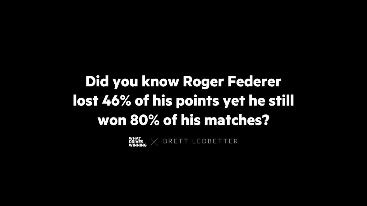 Did you know Roger Federer lost 46% of his points yet he still won 80% of his matches? He was dealing with an undesired result nearly half the time. Half the battle of getting a desired result is learning how to deal with adversity. Full Interview: