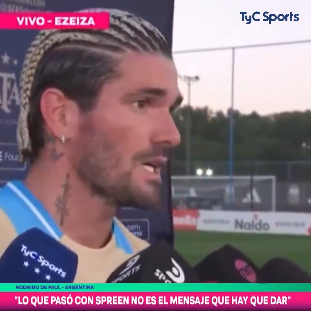 "Rodrigo De Paul": Por sus declaraciones sobre la participación de Spreen en un partido de la #LigaProfesional