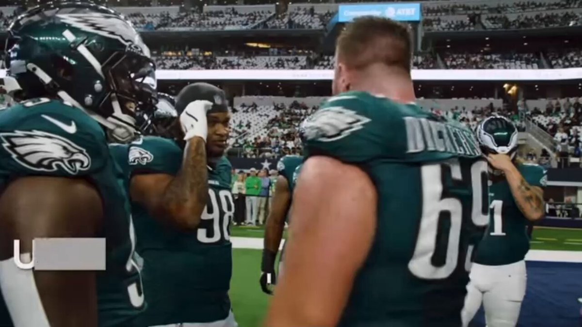Landon Dickerson with some HEAT🔥 F**k the Cowboys on THREE!! #Eagles