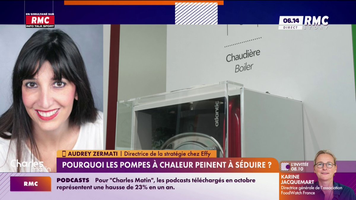 💬 "L'une des raisons de la baisse d'intérêt pour les pompes à chaleur, c'est la hausse du prix de l'électricité depuis un an. Les factures flambent et les pompes à chaleur fonctionnent à l'électricité." Audrey Zermati, Directrice de stratégie chez Effy #CharlesMatin