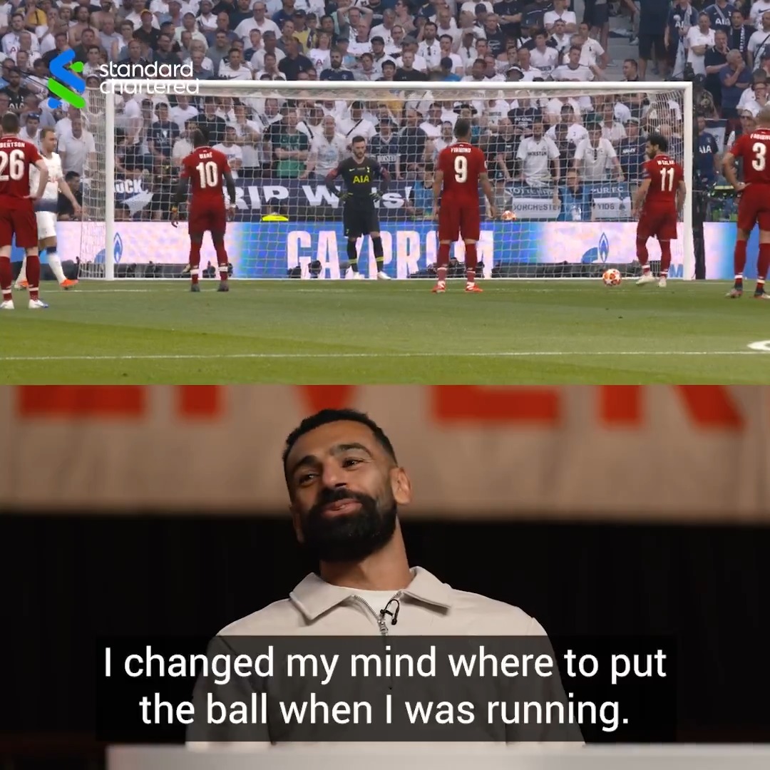 “Why did I change my mind?!” 😅 Mo Salah on taking his 2019 #UCL final penalty 💬