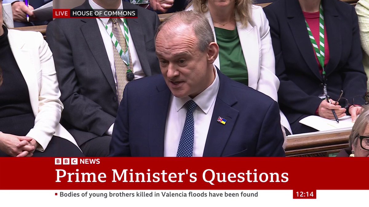 Ed Davey says Donald Trump's son joked that President Zelensky was about to lose his "allowance", and asks if UK will step up to support Ukraine if US aid cut Keir Starmer says we’ve been "strong in our support for Ukraine” #PMQs