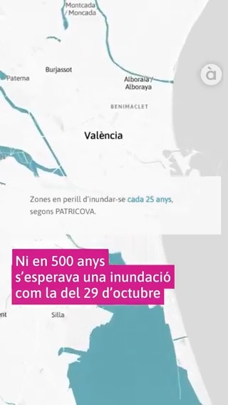 MAPA | La devastació de la #DANA deixa obsolets els pitjors escenaris d’inundacions previstos. Una investigació de la Universitat València ha revelat que la superfície inundada va arribar a ocupar una àrea similar a tota la Marina Baixa. 🔗Més info: