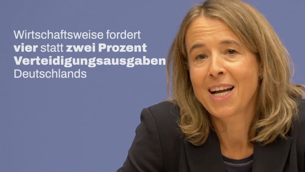 "Wir benötigen ein Vier-Prozent-Ziel" bei den deutschen Verteidigungsausgaben - Seit wann sind die Wirtschaftsweisen auch noch Militärexperten?, wollte ich heute wissen.