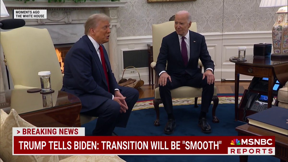 The office of first lady Jill Biden said that she joined Biden in greeting Trump at the White House this morning and gave Trump a letter for Melania Trump.