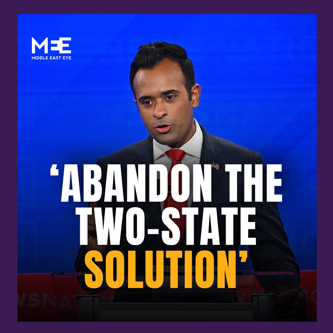 “A divine nation, with a divine purpose." Footage resurfaced of Trump’s pick to co-lead the Department of Government Efficiency, Vivek Ramaswamy, telling Israel to abandon the “myth” of a two state solution, saying Palestinians could flee to neighbouring Arab states instead.