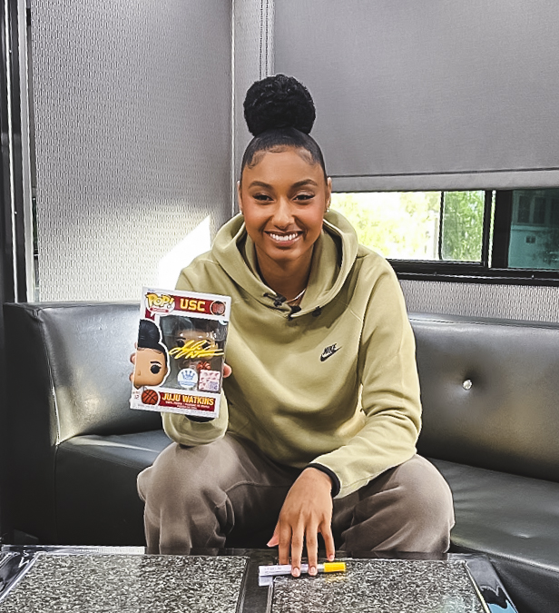 Bro, the bun is perfect!” Catch the rest of JuJu Watkins’ reaction as she unboxes her very own exclusive POP! Pre-order yours now, for a limited time, and you might score one of the 25 signed versions. See page for more details. USC Women's Basketball USC Trojans #FunkoPop