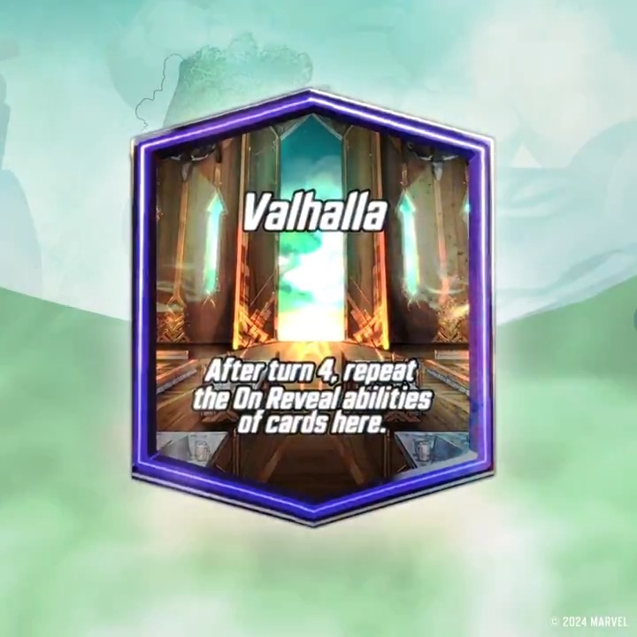 The battle persists this season with our newest location—Valhalla! 🔹 After turn 4, cards here repeat their On Reveal abilities.