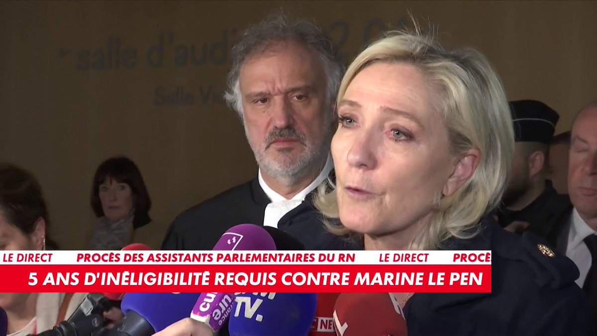 «Le parquet est outrancier dans ses réclamations» : Marine Le Pen, présidente du groupe RN à l'Assemblée nationale, réagit à la décision du parquet de Paris qui requiert une peine d'inéligibilité de 5 ans la concernant