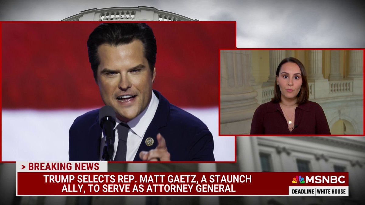 President-elect Donald Trump has nominated Rep. Matt Gaetz (R-FL) as his pick for attorney general. NBC News Capitol Hill Correspondent Ali Vitali brings us reaction to the nomination from Gaetz's fellow Republican House members.