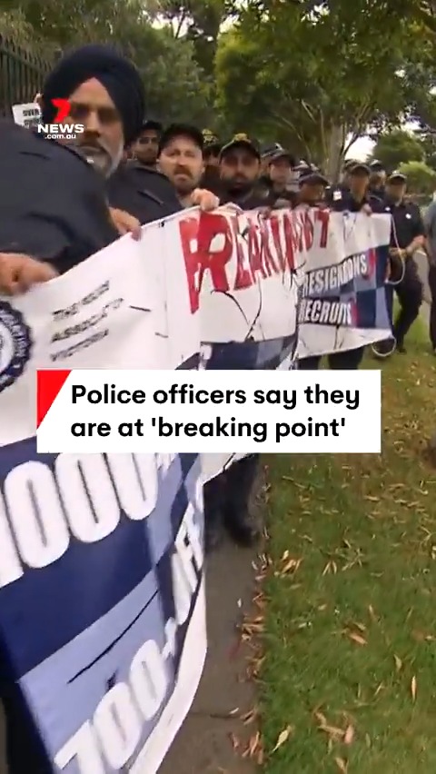Victoria Police officers have walked off the job at several stations taking strike action for the first time in more than 20 years. They are demanding better pay and working conditions. Cassie Zervos #7NEWS
