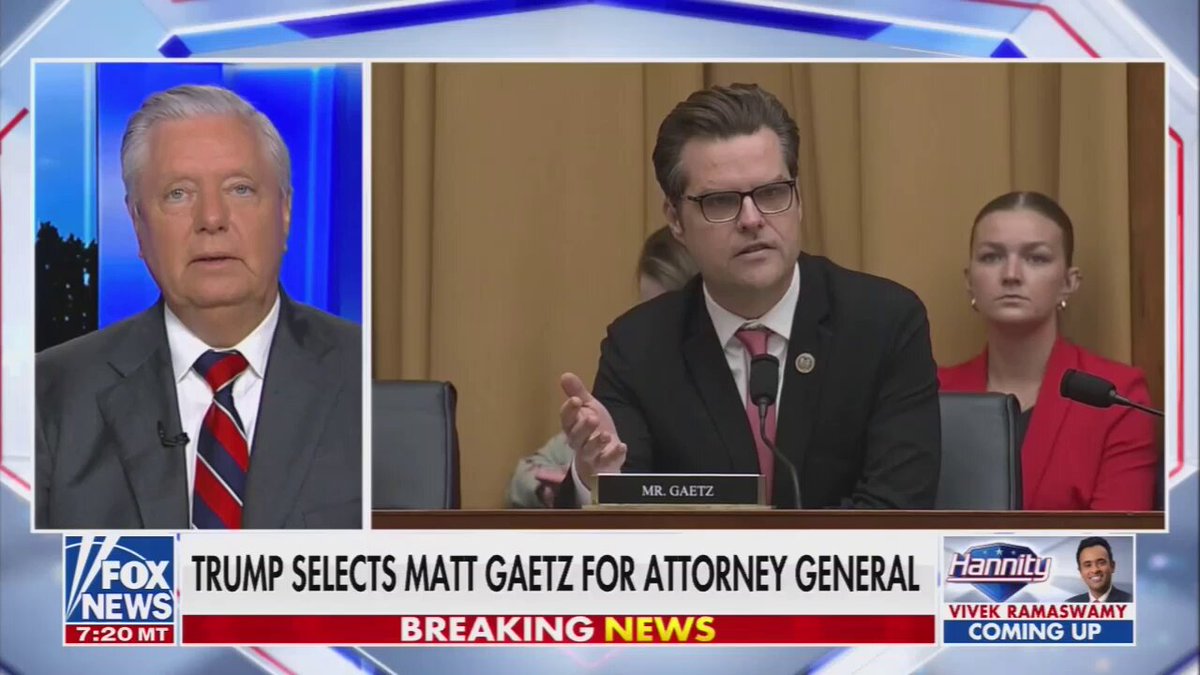 Graham: He won the election, he deserves a chance to pick his cabinet. I am predisposed to allow him to do that. I think Matt Gaetz is very bright. I think he's qualified.