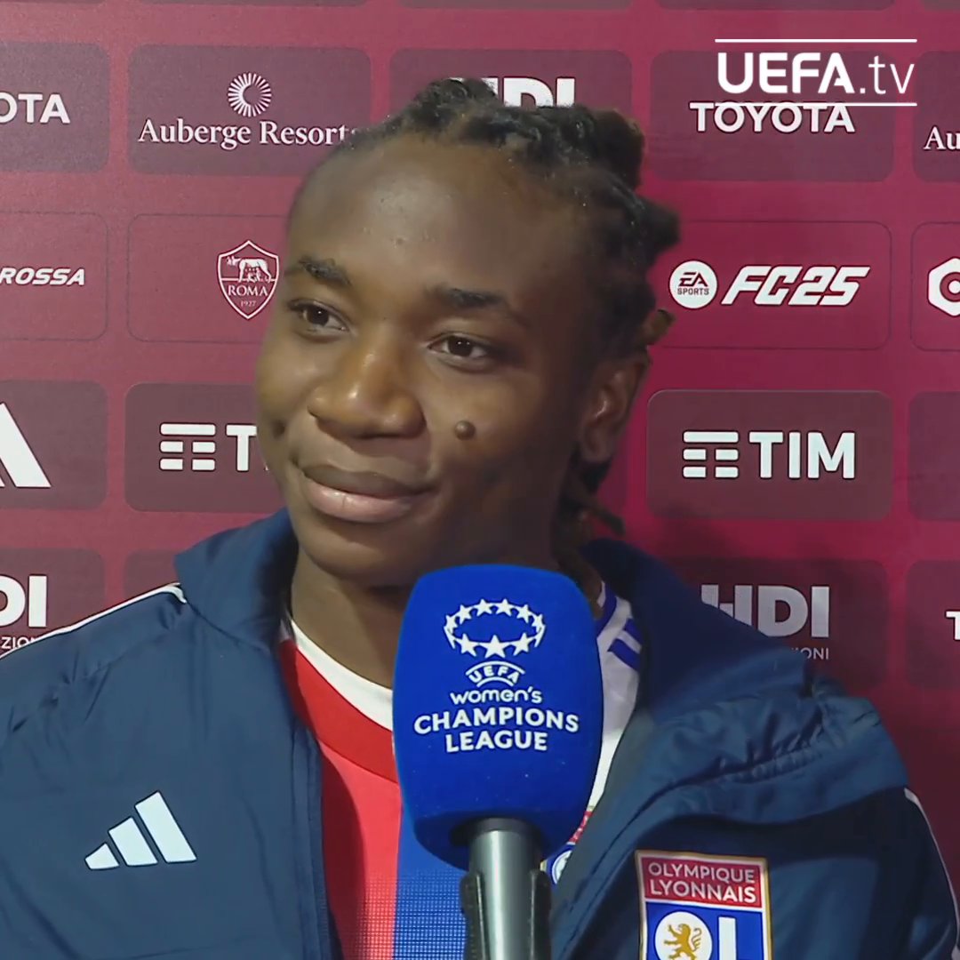 🎙️ 🇭🇹 Corventina Dumornay: «En football, il n'y a pas d'âge» La milieue de terrain de l'OL raconte son lob à la Roma et évoque sa précocité à 21 ans. #UWCL | #OL | meg