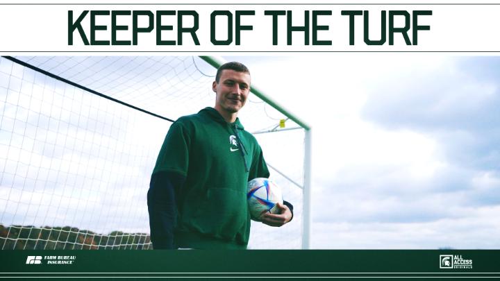 When the FIFA World Cup returns to the U.S. in 2026, Zac Kelly will have played a role behind the scenes. Working within MSU's Turf Management Program, he’s helping to create temporary turf that teams from around the world will play on. #GoGreen
