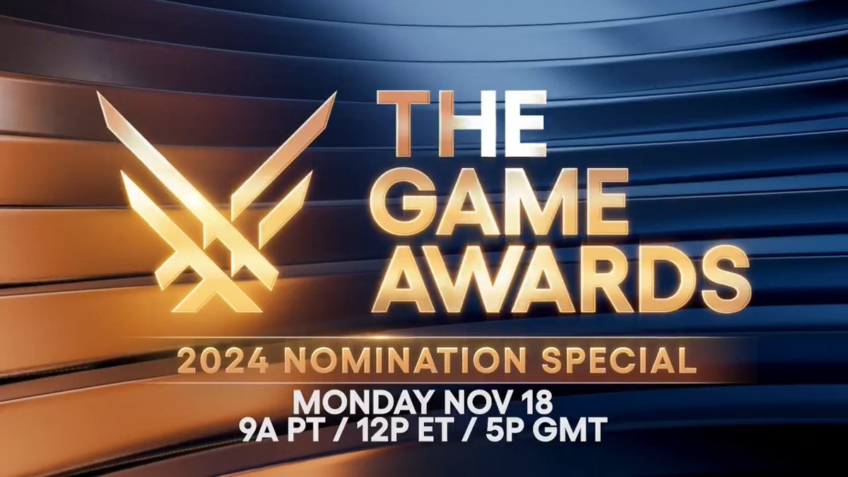 🚨🚨 The nominees for #TheGameAwards 2024 will be announced Monday at Noon ET / 9a PT / 5p GMT Join Geoff Keighley from the Peacock Theater as we reveal nominees for our 10th anniversary show, streaming live on Thursday, December 12.