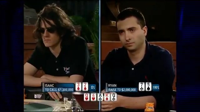 Classic Isaac Haxton hand from an old school World Poker Tour final table with his hair blowing in the ocean wind vs Ryan Daut Scott Seiver and family on the rail in disbelief