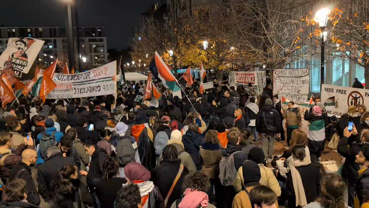 HAPPENING NOW IN PARIS: Massive pro-Palestine protest erupts in Saint-Denis, opposing Israel’s participation in tonight’s UEFA Nations League match against France at the Stade de France. 🇵🇸🇵🇸🇵🇸🇵🇸🇵🇸🇵🇸🇵🇸🇵🇸🇵🇸