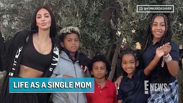 Kim Kardashian says she is "basically raising four kids" by herself since her divorce from Ye.