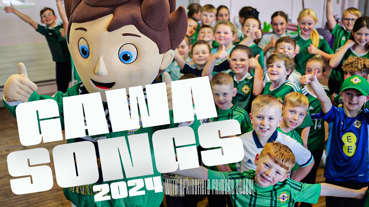 🎶 Danny Boy brought the GAWA chants to Springfield Primary School! 🎶 These young fans are ready to make some noise at the National Football Stadium at Windsor Park! 🟢⚪️🏟️