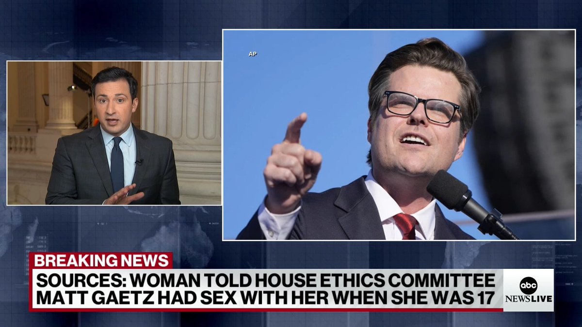 EXCLUSIVE: The woman at the center of the DOJ's probe of Rep. Matt Gaetz testified to the House Ethics Committee that Gaetz had sex with her when she was 17 years old, sources say. President-elect Trump nominated Gaetz for attorney general Wednesday.