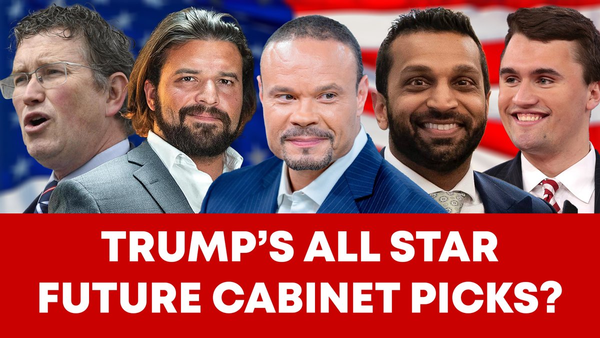President Donald Trump’s picks for his Cabinet are phenomenal, and I want to see even more! I'd like to see Thomas Massie nominated as Agriculture Secretary, Brandon Herrera (Brandon Herrera) as ATF Director, and Dan Bongino (Dan Bongino) as Director of the Secret Service. And with the way Charlie Kirk schools woke, indoctrinated college liberals, maybe he needs to be Secretary of the Department of Education!