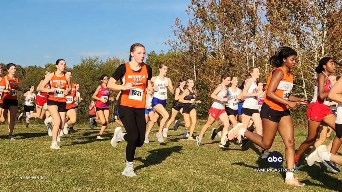 Kaylee Montgomery was set to end the last cross-country race of her high school running career and trying to beat her personal best. Instead, she helped her competitor cross the finish line after her legs gave out. David Muir reports. #AmericaStrong.