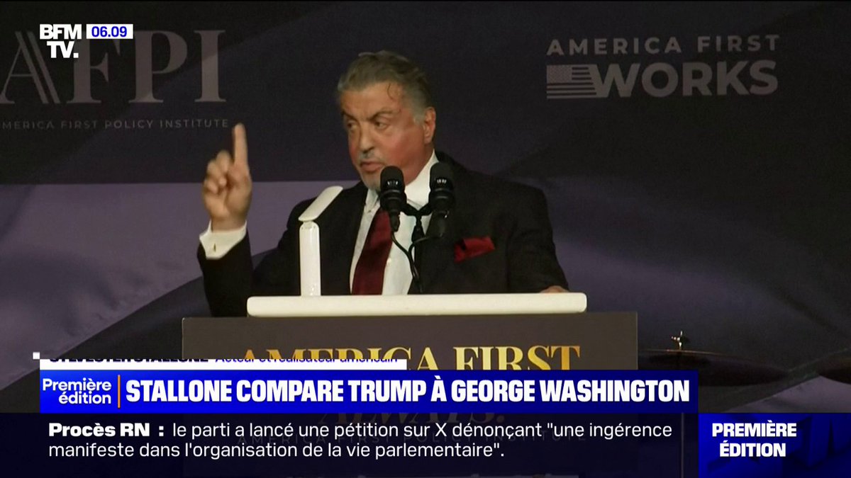 Stallone "admiratif" de Trump qu'il compare à "un deuxième George Washington"