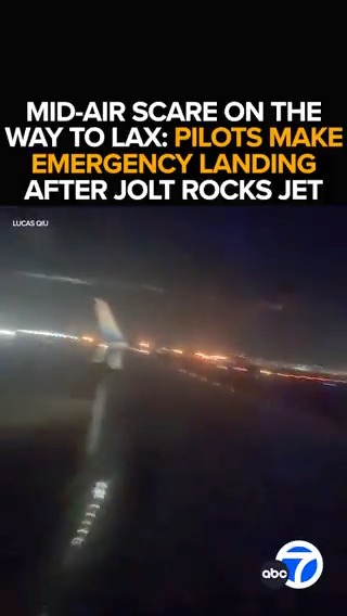 #BREAKING: Emergency crews race to a runway at LAX for an Alaska Airlines plane making an emergency landing. A violent jolt in the jet upon takeoff from Dulles Airport deploys oxygen masks and forces open overhead bins. Breaking details from LAX - Tonight at 11 from ABC7.