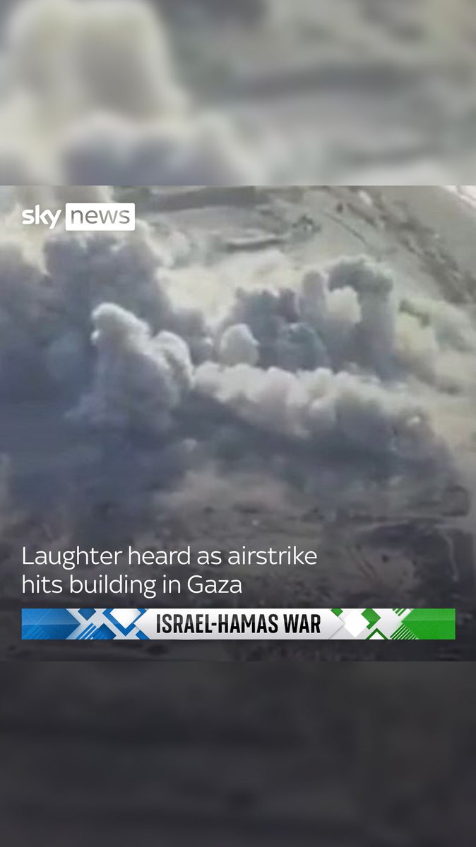 In a video verified by Sky News, people believed to be soldiers laugh and one of them sings The Final Countdown as they watch an airstrike on Gaza. Read more here: