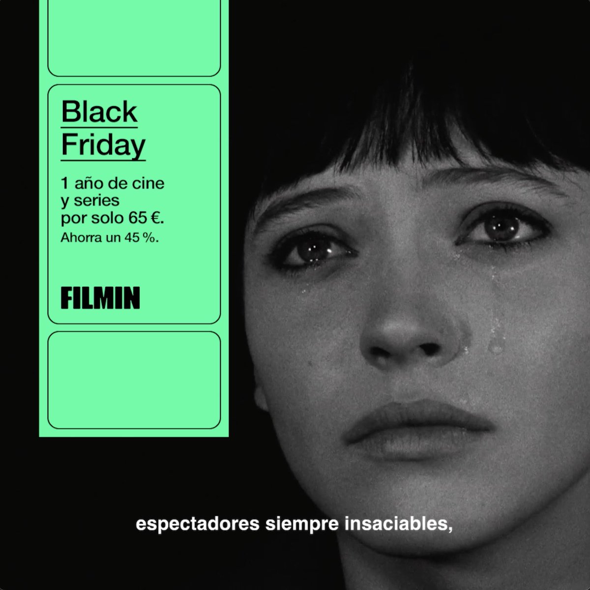 Amigos, ha llegado el momento más esperado: vuelve nuestro #BlackFriday. 1 año de Filmin por 65 euros. La mejor oferta del año. 🚨 🚨