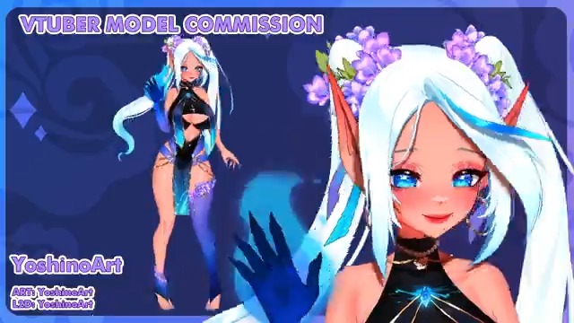 YoshinoArt vtuber showcase 💙 🖌️Art + ⚙️Rig by me! #Vtubers #Live2D