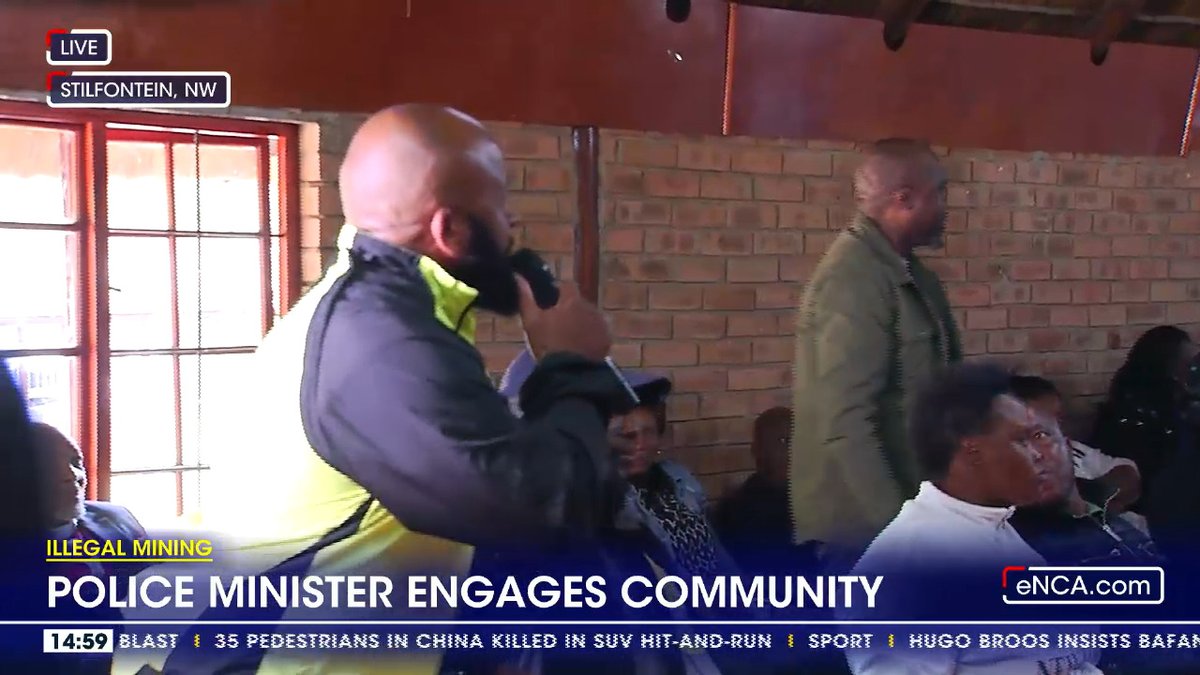 Stilfontein residents is now speaking to the Minister of Police, Senzo Mchunu. Community members have been appealing to authorities for help in getting more than 4,500 illegal miners, to resurface. Tune in to #DStv403 #QuestionThinkAct